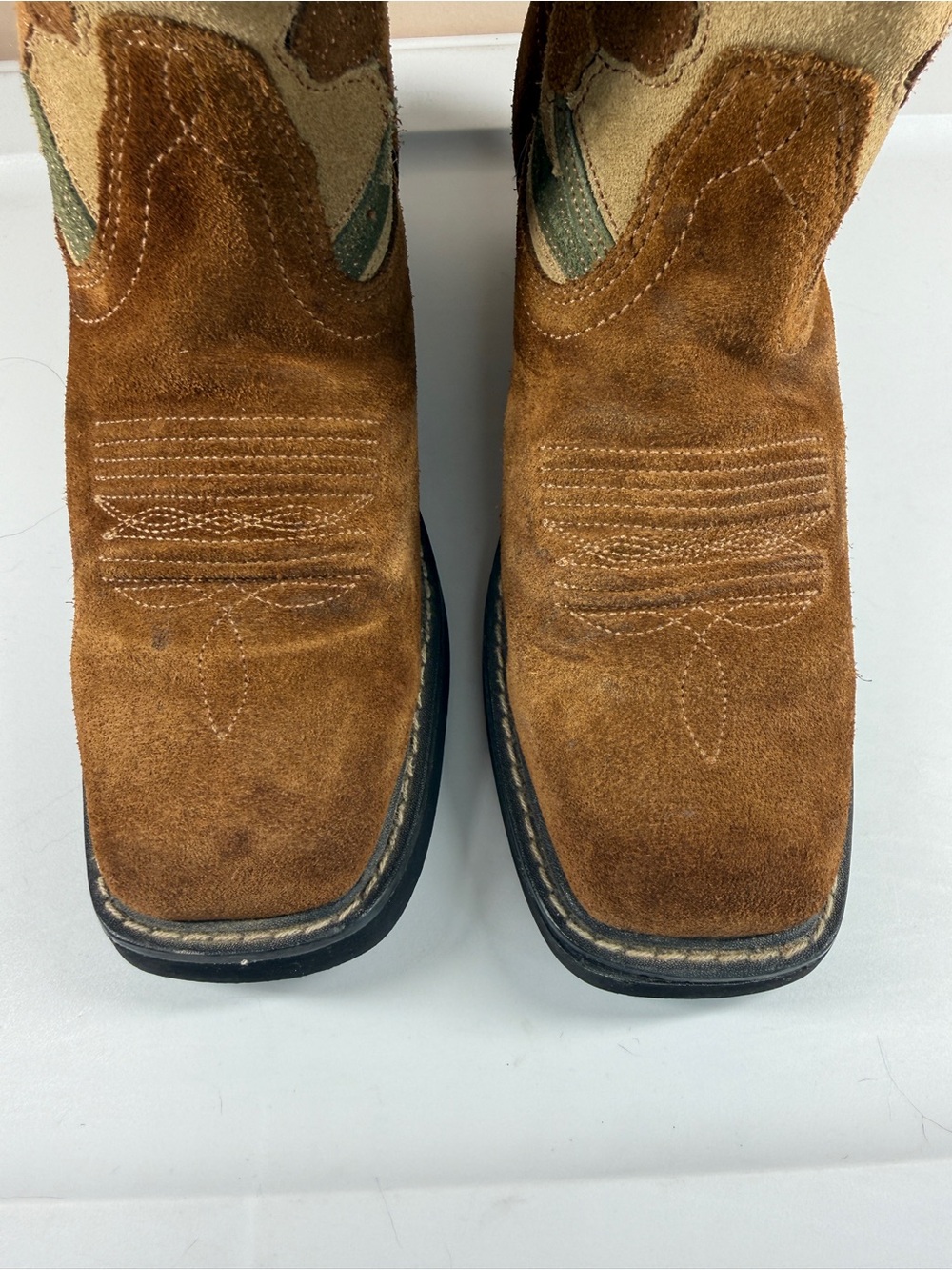 Ariat Doll Baby Chestnut Floral Western Cowboy Boots Suede Square Toe Size 7.5B - Picture 5 of 14